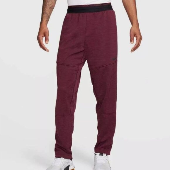 NIKE Pro Dri-FiT Fitness Training Men's Pants Maroon DV9910-681 size Large - Picture 1 of 7